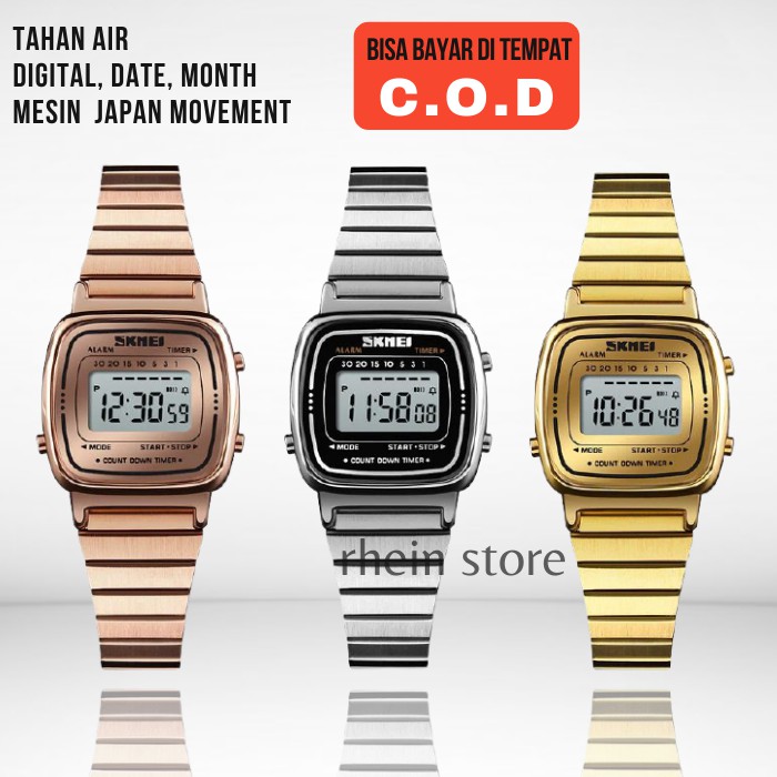 Arloji Wanita Anti Air Rantai Rante Casual Elegan Polos Luar Negeri Unik SKMEI Jam Tangan Cewek