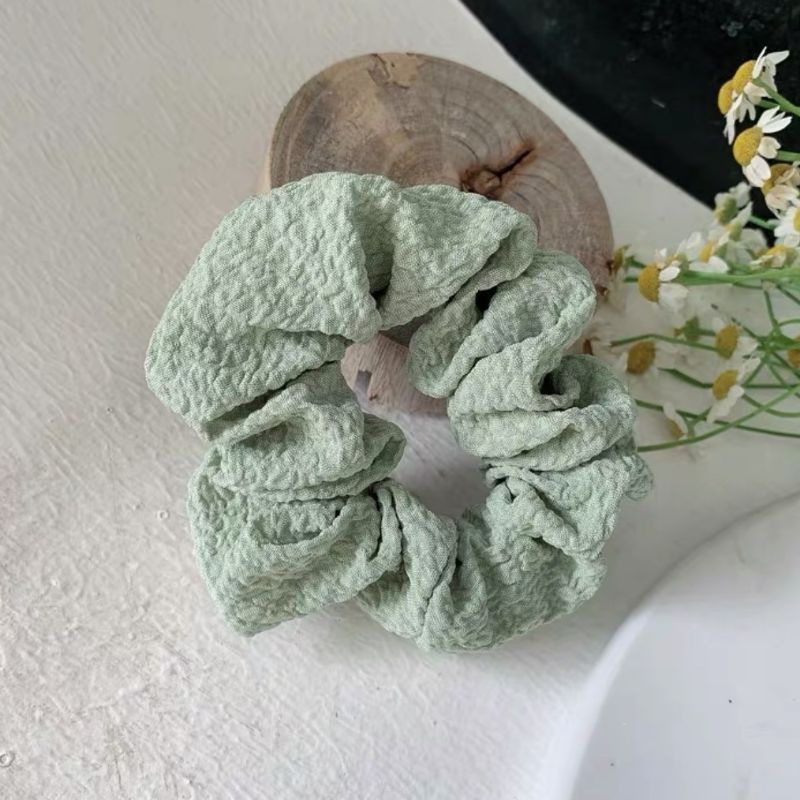 Ikat Rambut Polos Warna Warni / Women Hair Tie/ Kuncir Rambut Wanita-Hijau Muda Polos