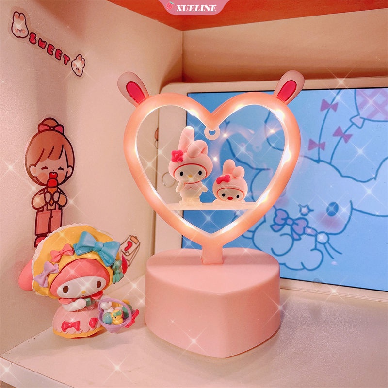 Sanriod Lampu Meja Led Model Anime Mymelody Kuromi Cinnamoroll Kitty Romantis Untuk Kamar Tidur Anak