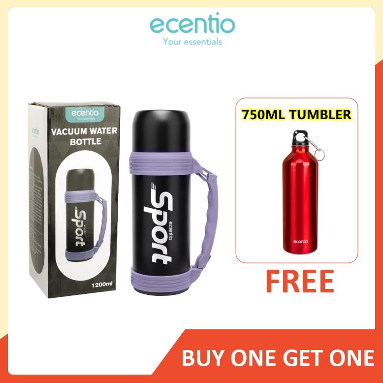 ECENTIO 1.2 LITER TERMOS AIR PANAS VACUUM FLASK 1200ML STAINLESS STEEL BOTOL AIR MINUM 304 SUHU HITA