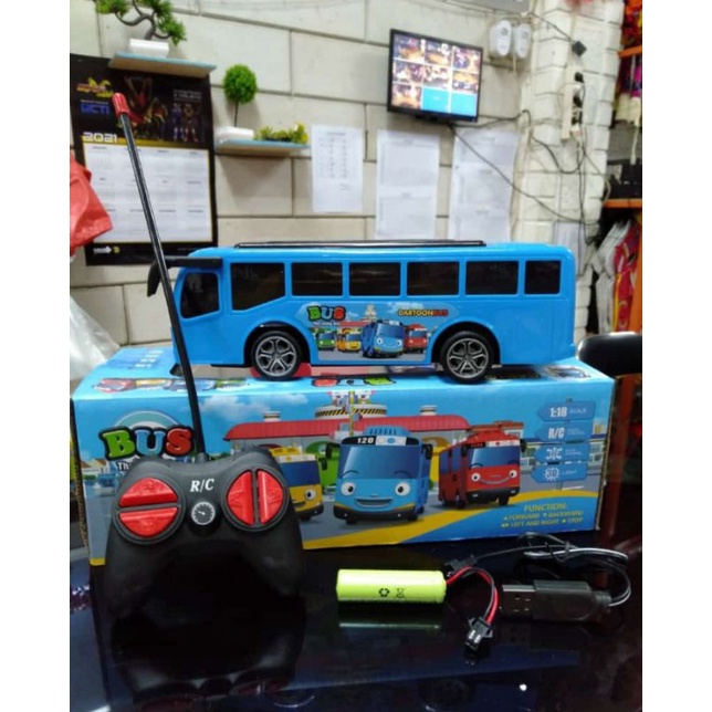 ( FREE BATTERAY RENOTE ) Mainan BUS remote control bentuk Bis Tayo MURAH sudah Baterai Charger