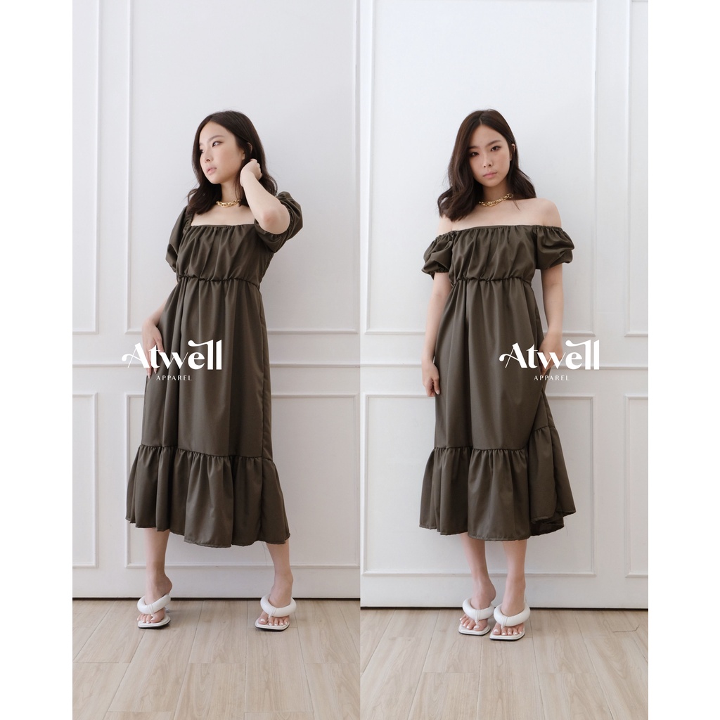 Tiana Off Shoulder / Square Neck Dress