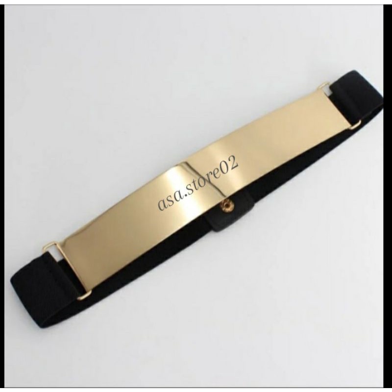 Sabuk PLAT Import Gesper Ikat Pinggang Wanita Emas/Obi Belt GOLD Flash Sale