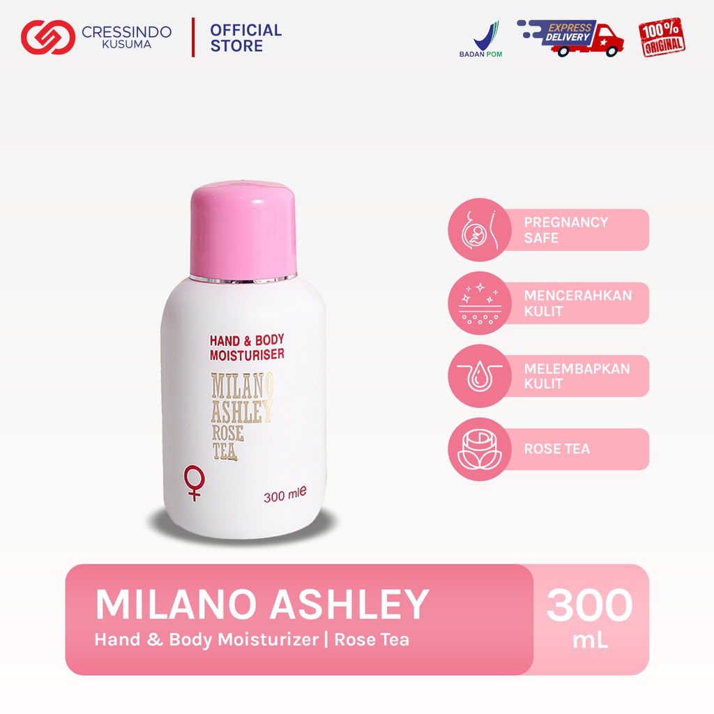 MILANO ASHLEY Rose Tea Hand &amp; Body Lotion Moisturiser