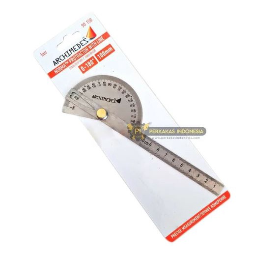 Jual Penggaris Busur Protractor Stainless 10 CM Alat Garisan Pengukur