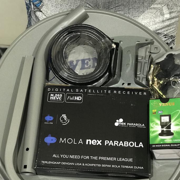 Promo  Paket parabola mini 45cm receiver mola nex parabola hitam | Receiver TV