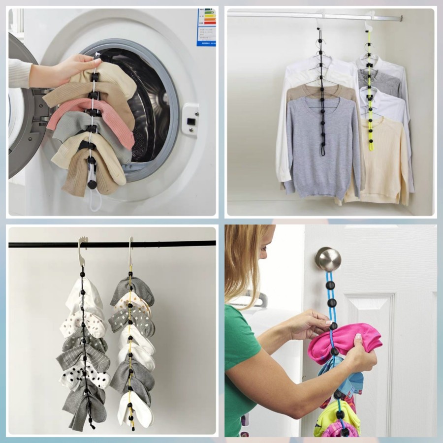 tali hanger holder penyimpanan gantungan jemur menjemur cuci mencuci kaos kaki sock organizer