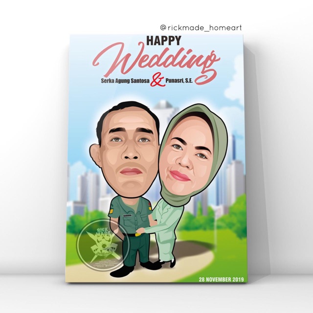 

Kado Karikatur 2D (Couple) + Figura