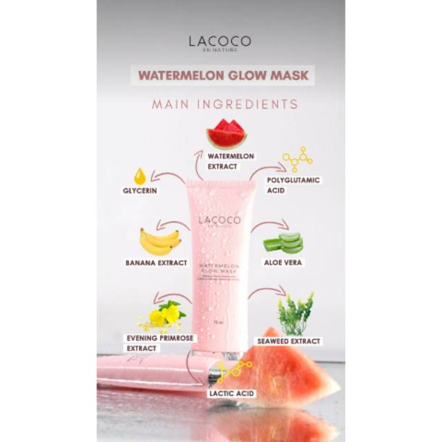 Produk NASA - Lacoco WaterMelon Glow Mask