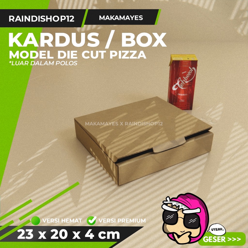 

(MIN 10 PCS) BOX 23 X 20 X 4 CM KARDUS DIE CUT PIZZA KEMASAN PACKAGING KADO
