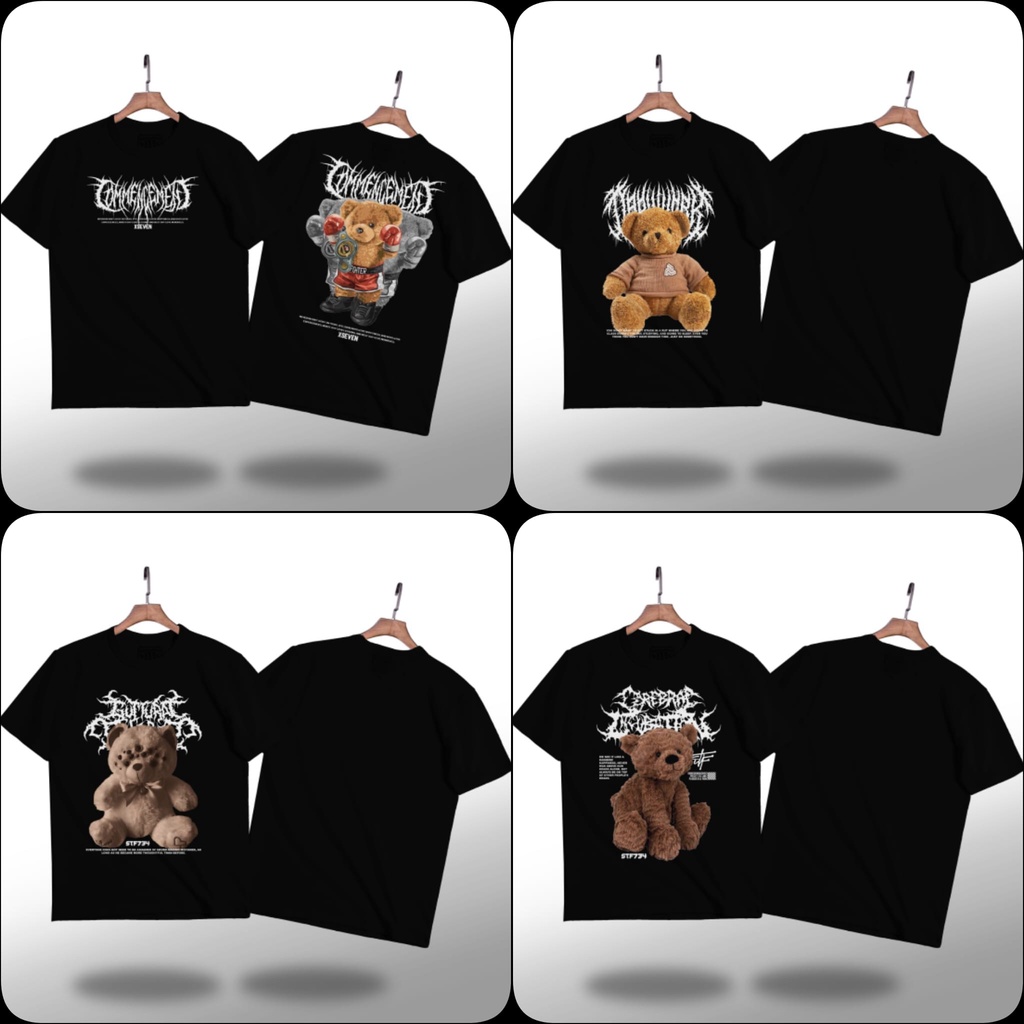 KAOS TEDDY BEAR DISTRO PRIA/WANITA || X-SEVENI