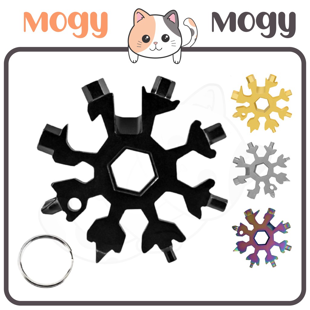 MOGYMOGY HL0172 Snowflakes Multi Tool Pocket Wrench Saker Tool Kunci Salju 18 IN 1