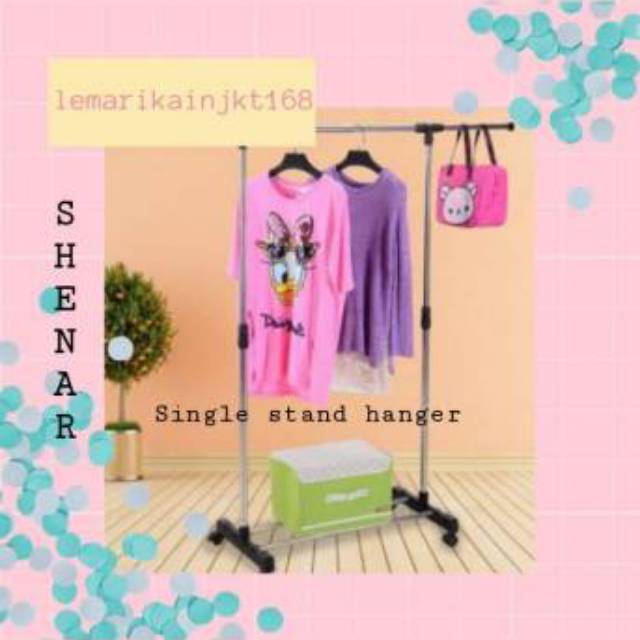 STAND HANGER/SINGLE STAND HANGER / GANTUNGAN BAJU PAKAIAN SERBAGUNA|Stand hanger single rak Serbaguna dengan 4 roda|Rak gantungan bahan tebal| rak gawangan