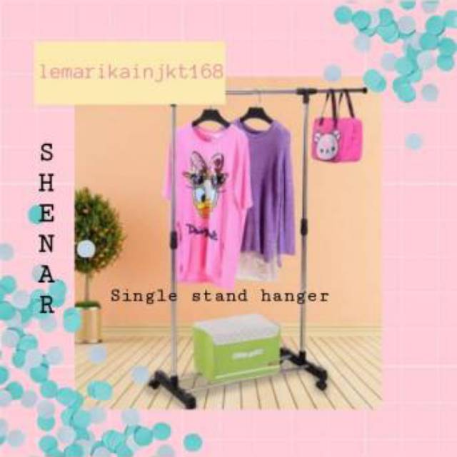 STAND HANGER/SINGLE STAND HANGER / GANTUNGAN BAJU PAKAIAN SERBAGUNA|Stand hanger single rak Serbaguna dengan 4 roda|Rak gantungan bahan tebal| rak gawangan