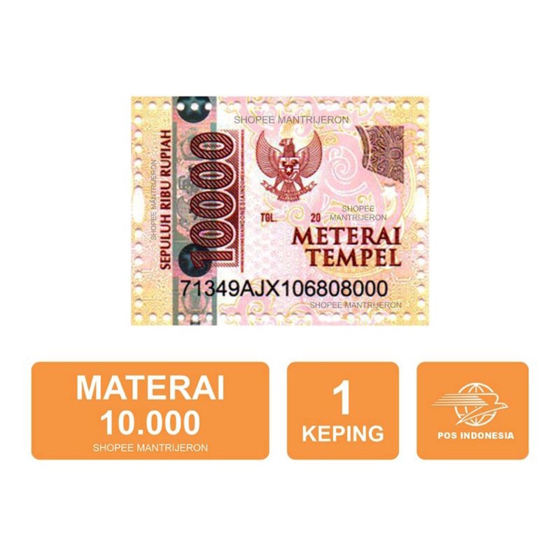 

materai Tempel 10.000 Asli