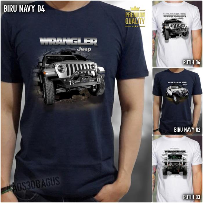 KAOS JEEP WRANGLER Baju Kaos Distro JEEP OFFROAD Indonesia JEEP T-Shirt Keren Premium Offroad