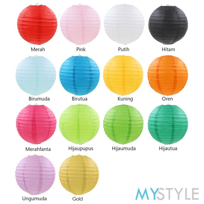 Lampion/Lampion Warna/Lampion Pesta/ Lampion Imlek/Lampion Polos 20Cm 065