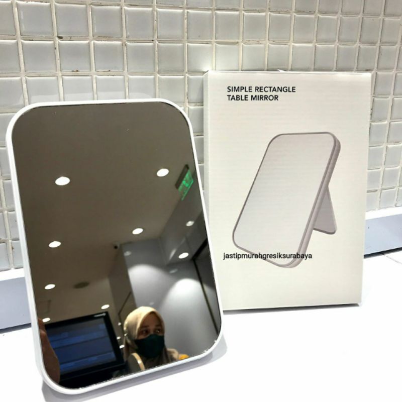 SIMPLE RECTANGLE TABLE MIRROR MINISO CERMIN MINISO KACA MINISO