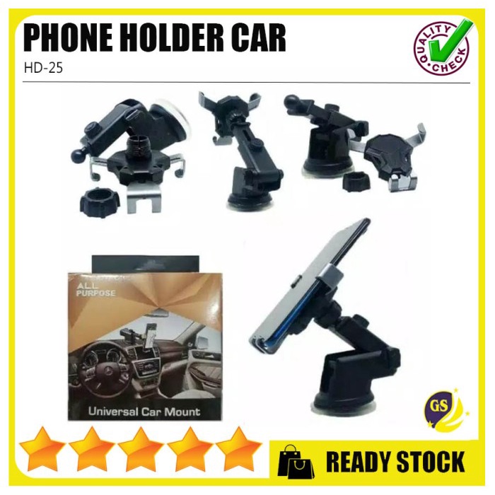 HOLDER HP MOBIL HD12 PHONE HOLDER 360 DEGREE ROTATION CAR HOLDER HD-12