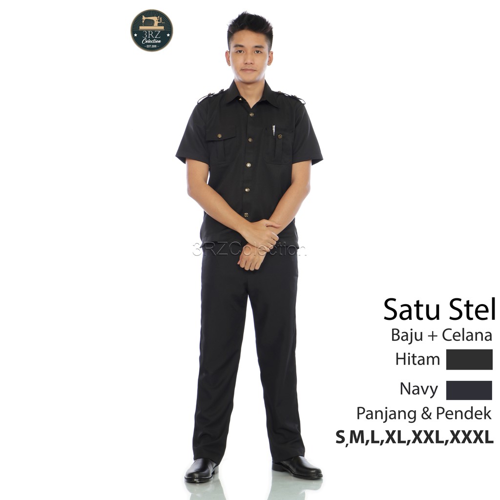 Seragam safari Baju safari Setelan safari security safari satpam Safari Lengan pendek Lengan panjang Seragam Guru Baju Guru Seragam Pns Navy