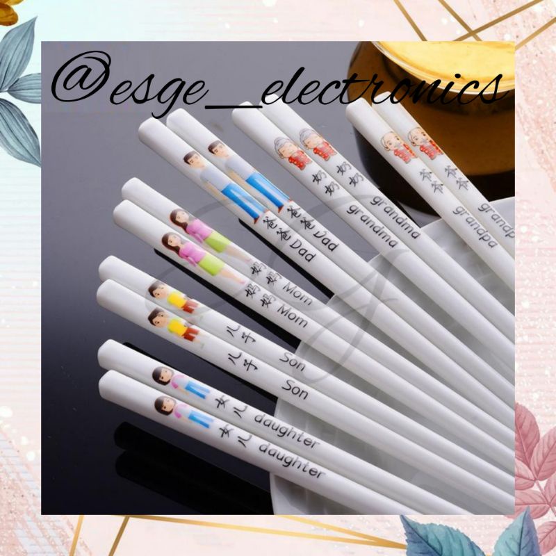 1SET SUMPIT KERAMIK FAMILY CHOPSTICK CERAMIK SET ALAT MAKAN SUMPIT HADIAH SUMPIT BAMBU SUMPIT CINA