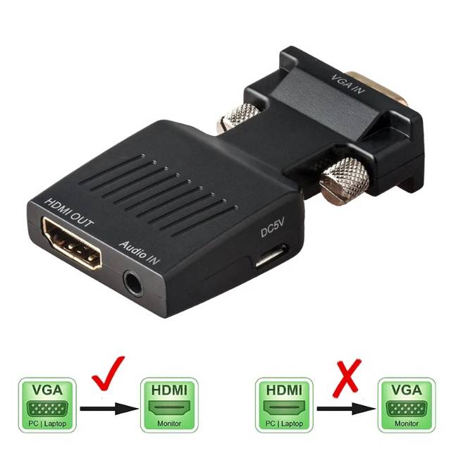 KONVERTER VGA MALE TO HDMI FEMALE DONGLE