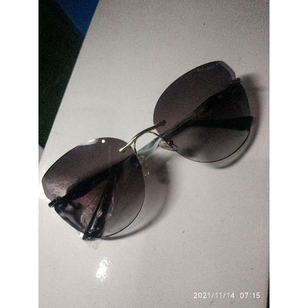 kacamata wanita vintage rimless lensa ungu