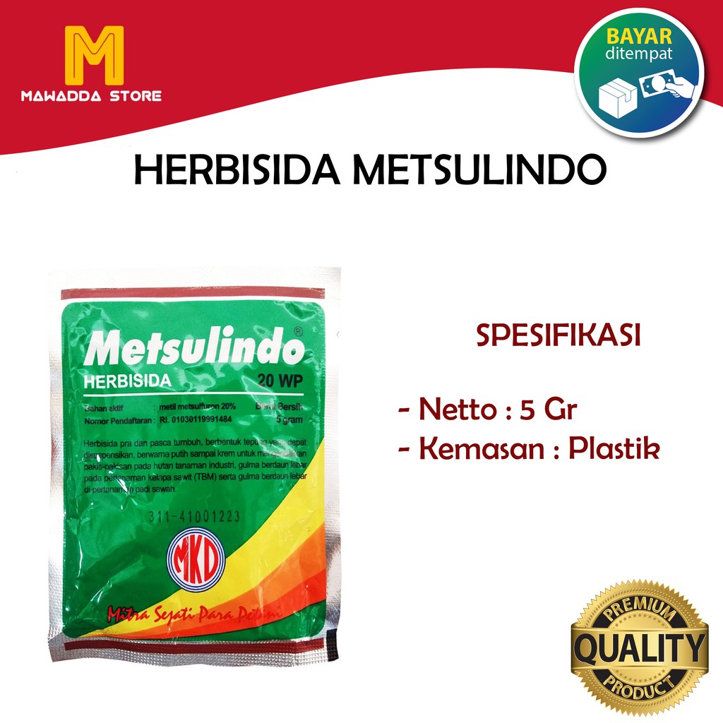 Obat Pertanian Pengendali Gulma Herbisida Metsulindo 20 WP [5gr]
