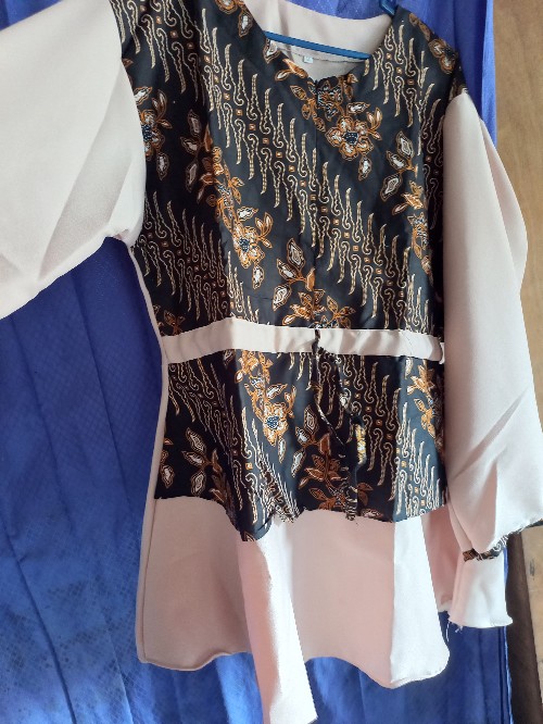 Tey-17 Batik Wanita Asj Sa Hrb026 Kenongo Kemeja Tosca Pendek