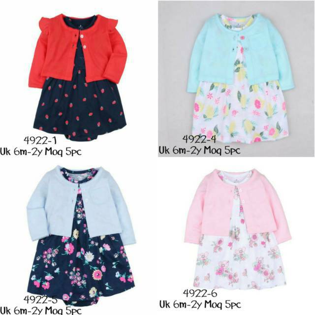 Set Cardigan bayi  CarterLove SNI/ dress romper bayi/ baju bayi import