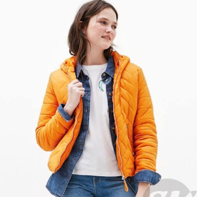 Bershka Orange Puffer Jacket