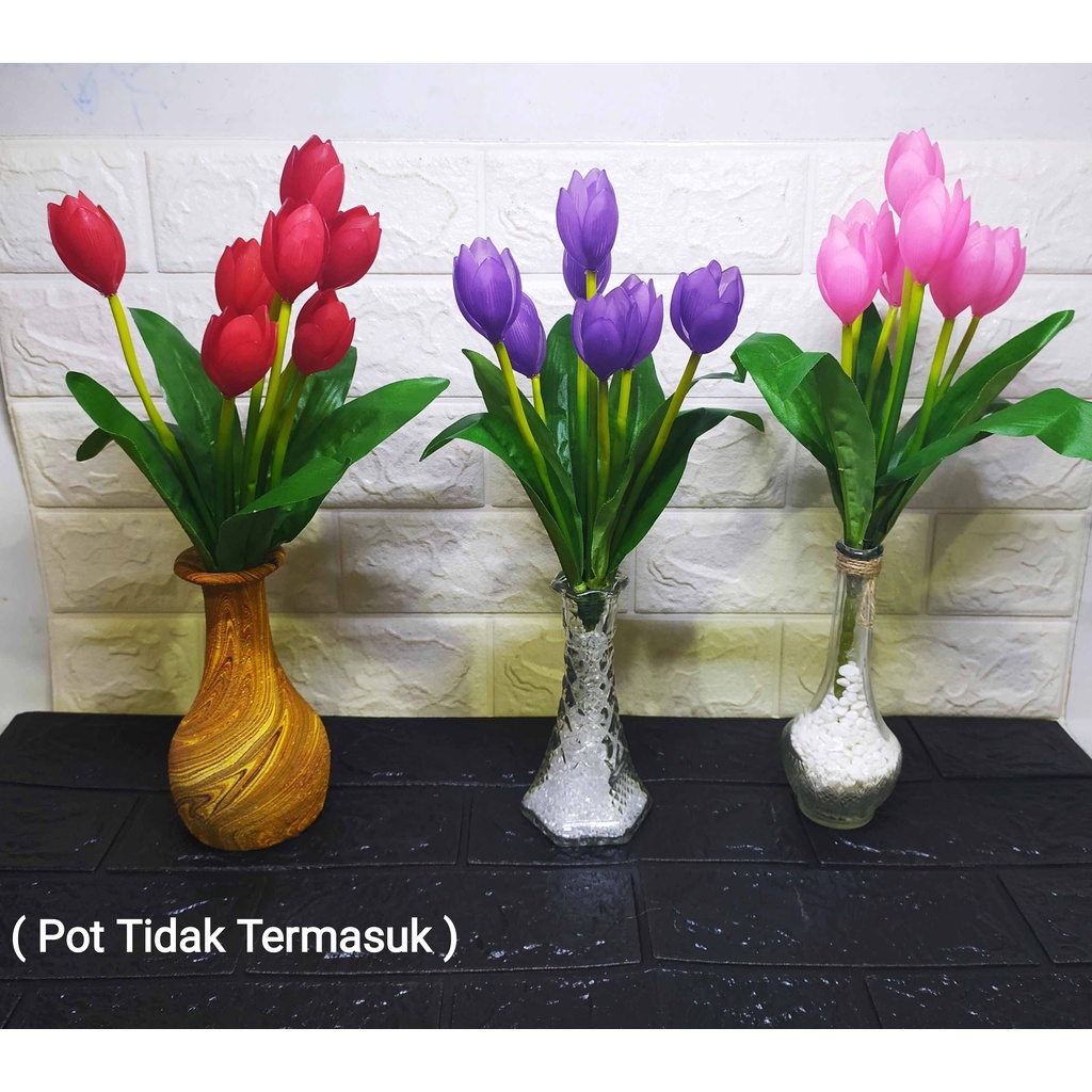 Tulip TANGKAI MOTE AKRILIK - Pajangan Bunga Imitasi Dekorasi Cantik