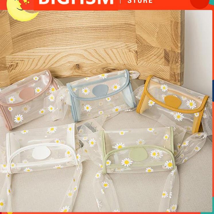 BIGHSM  Shoulder Bag Women Transparent Bag PVC Daisy Jelly Mesh ap Messenger Bag .