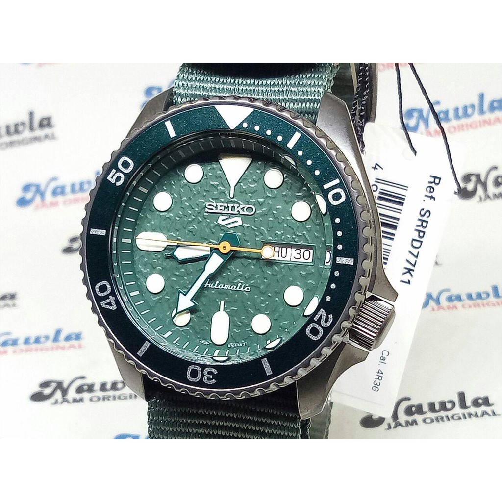 Seiko 5 Sports SRPD77K1 Automatic Full Green - Jam Tangan Pria SRPD77