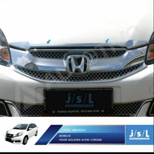 List kap mesin/ hood molding Mobilio 2013-2016 chrome jsl