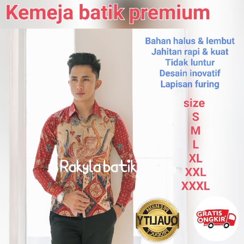 KEMEJA BATIK PRIA PREMIUM FURING KAIN BATIK SARIMBIT BATIK TULIS