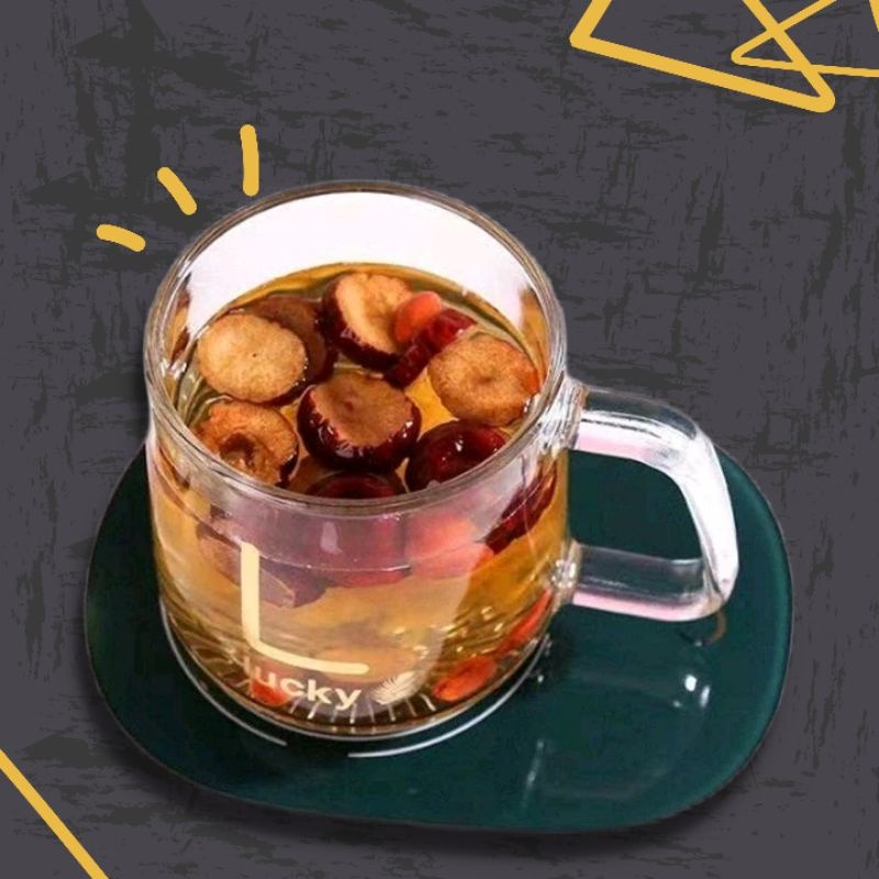 Mug Cangkir Elektrik Set Keramik Pemanas 55 Derajat Penghangat Kopi Teh Cup Coffee Warmer [SS]