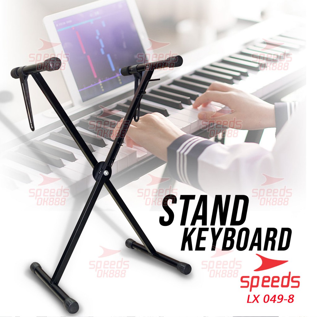 SPEEDS Stand Keyboard Double Lipat Portable Untuk Semua Piano Anak Anak 049-8