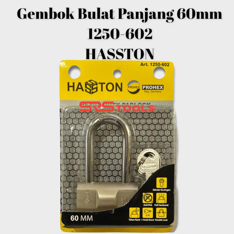 HASSTON 1250-602 Kunci Gembok Bulat Panjang 60 mm - Gembok Bantal 60mm