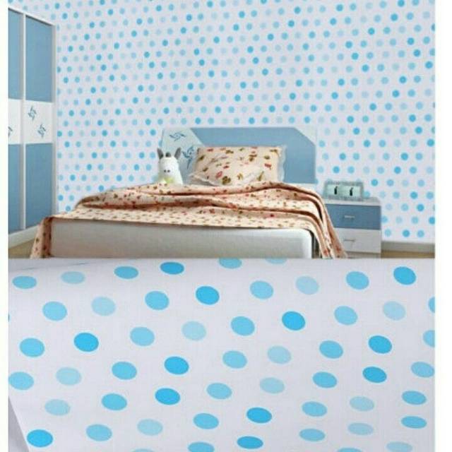 wallpaper sticker dinding motif biru bulat bulat shopee indonesia wallpaper sticker dinding motif biru bulat bulat