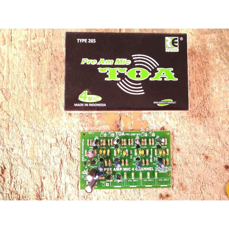 Kit penguat mic pre amp mic mixer 4 channel model toa ( 265 )