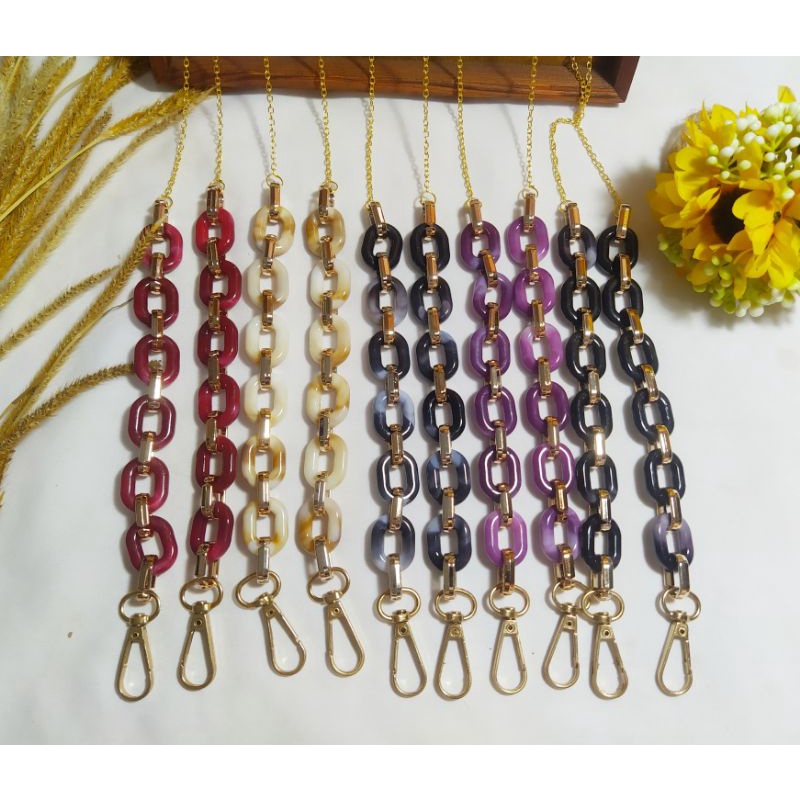 TALI MASKER /PENGAIT HIJAB/KALUNG RANTAI AKRILIK AYU TING TING KOMBINASI