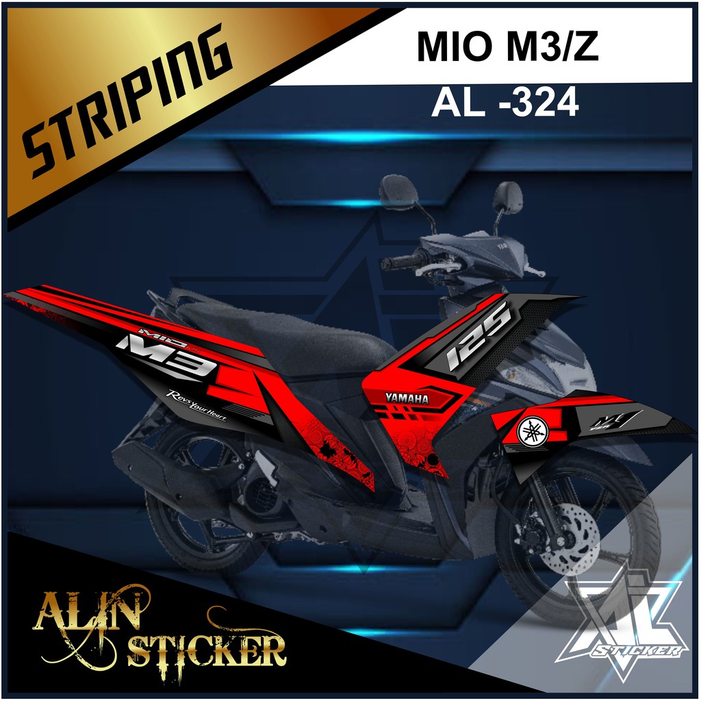 324 Sticker Striping Mio M3/Z - Striping Motor Mio M3 Desain Motif Racing Semi full
