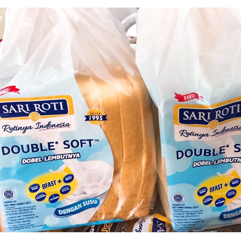 SARI ROTI Roti Double Soft Dobel Lembutnya - Kemasan 360 gr