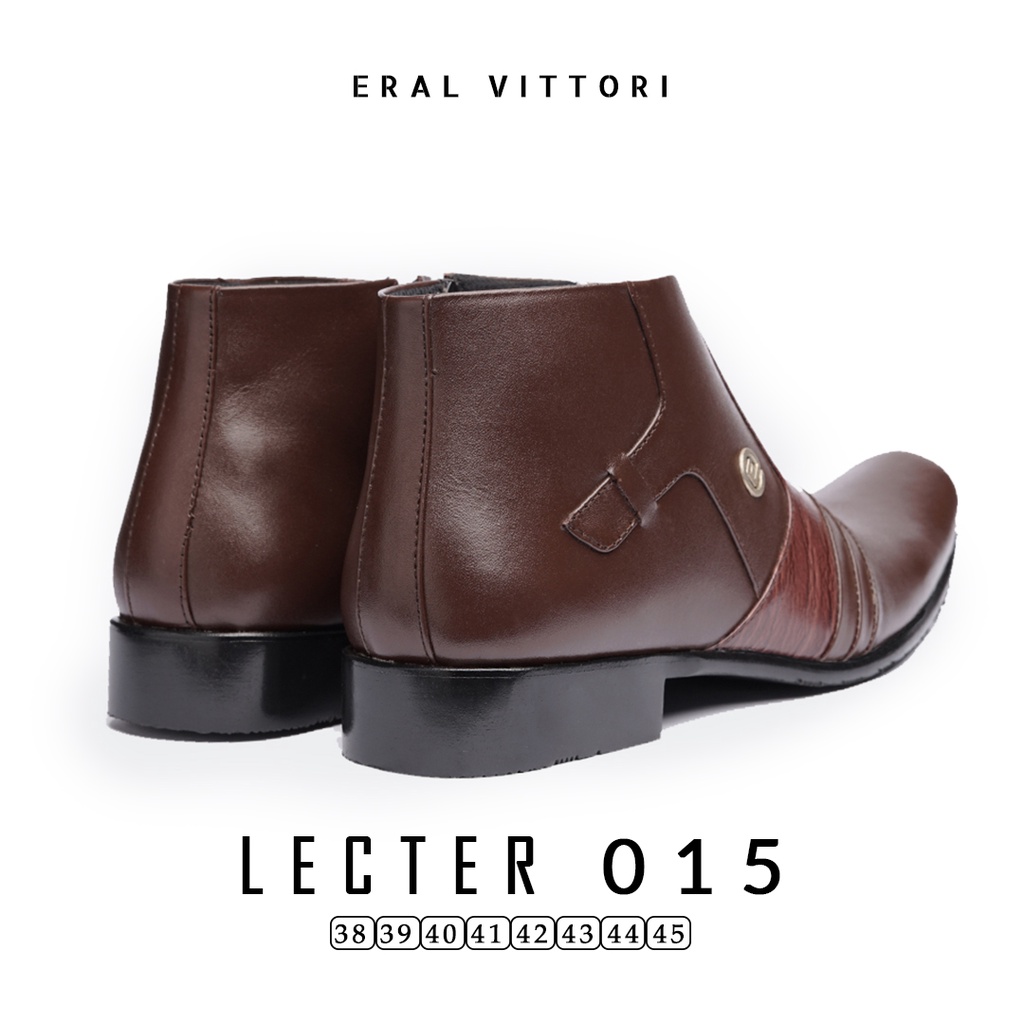 Eral Vittori - Lecter 015 Sepatu Pria Casual Formal Pantofel Boots Zipper Kulit