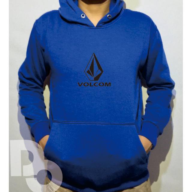 Jaket distro hoodie volcom biru benhur