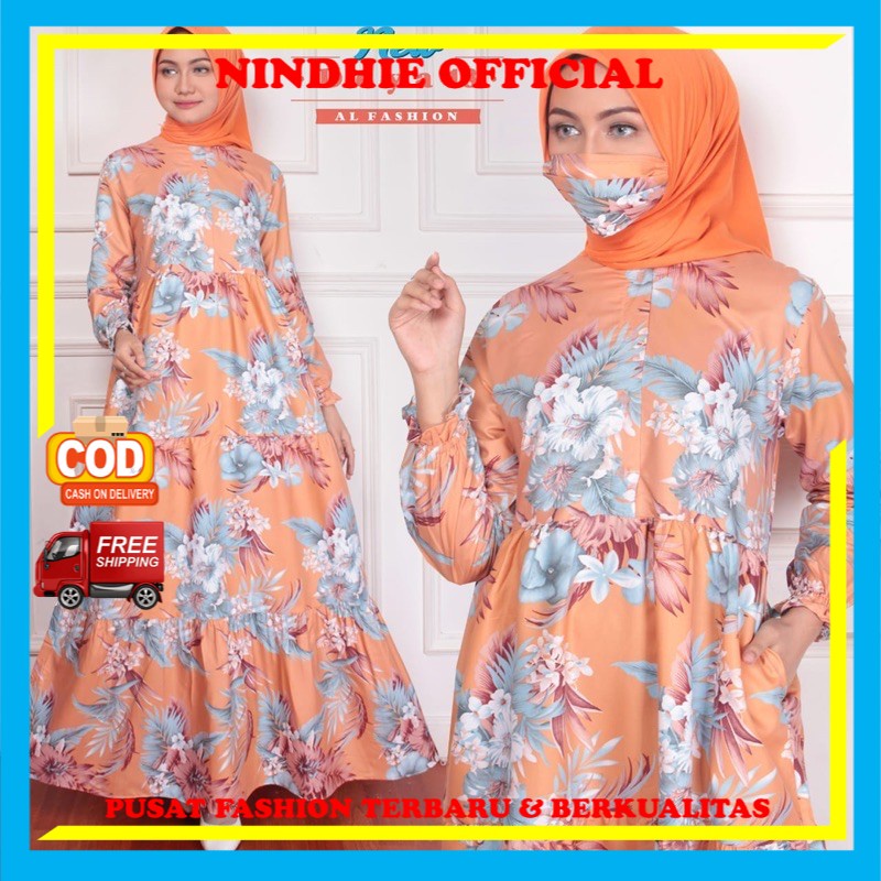 HOMEY DRESS GAMIS MUSLIM WANITA DRESS DEYA Baju Gamis Wanita Perempuan Cewek Dewasa Remaja Kekinian 