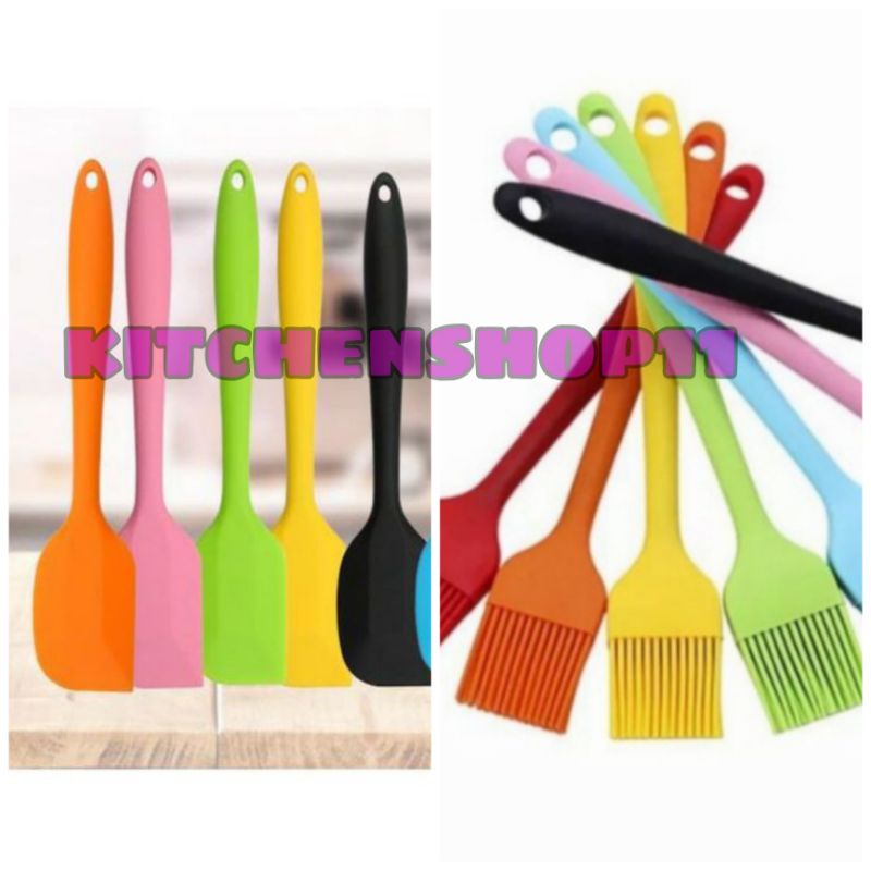 kuas spatula silikon tahan panas / spatula sodet Sutil silicone anti lengket food grade / kuas silikon anti lengket ukuran kecil besar