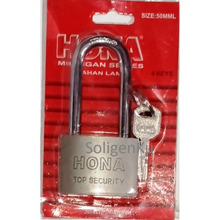 Jual Gembok Hona Besi Baja Pagar Rumah Padlock Leher Panjang Ukuran