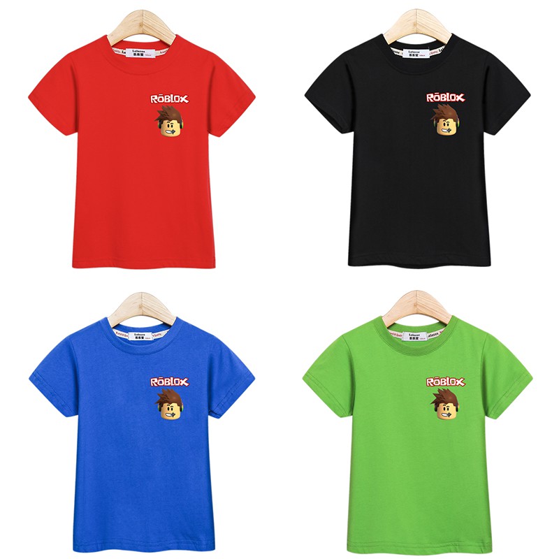 Fashion Boy S Tops Kid Tshirt Roblox Badge Print Clothing Kid Cotton Shirt Baby Tees Shopee Indonesia - id for boys shirts on roblox